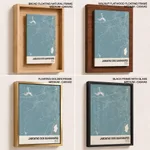 Strip below poster sky blue map of Jaboatao Dos Guararapes