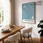 Strip below poster sky blue map of Jaboatao Dos Guararapes