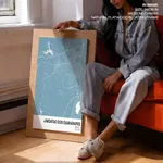 Strip below poster sky blue map of Jaboatao Dos Guararapes