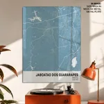Strip below poster sky blue map of Jaboatao Dos Guararapes