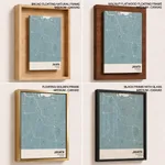 Strip below poster sky blue map of Jakarta