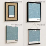 Strip below poster sky blue map of Jakarta