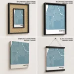 Strip below poster sky blue map of Khartoum