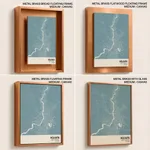 Strip below poster sky blue map of Kolkata