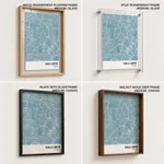 Strip below poster sky blue map of Kuala Lumpur