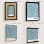 Strip below poster sky blue map of Kuala Lumpur