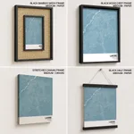 Strip below poster sky blue map of Lahore