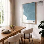 Strip below poster sky blue map of Lima