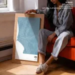 Strip below poster sky blue map of Lima