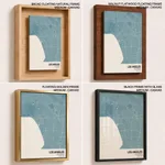 Strip below poster sky blue map of Los Angeles