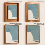 Strip below poster sky blue map of Los Angeles