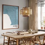 Strip below poster sky blue map of Los Angeles