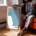 Strip below poster sky blue map of Los Angeles
