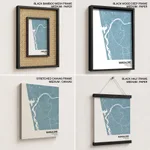 Strip below poster sky blue map of Mangalore