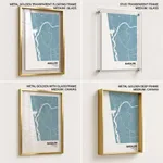 Strip below poster sky blue map of Mangalore