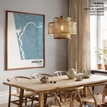 Strip below poster sky blue map of Mangalore