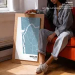 Strip below poster sky blue map of Mangalore