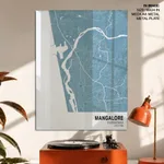 Strip below poster sky blue map of Mangalore