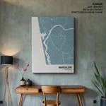 Strip below poster sky blue map of Mangalore