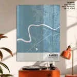 Strip below poster sky blue map of Nanded