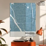 Strip below poster sky blue map of Narayanganj