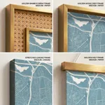 Strip below poster sky blue map of Osasco