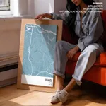 Strip below poster sky blue map of Osasco