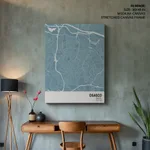 Strip below poster sky blue map of Osasco