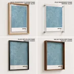 Strip below poster sky blue map of Santiago