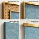 Strip below poster sky blue map of Santiago