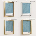 Strip below poster sky blue map of Santiago