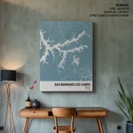 Strip below poster sky blue map of Sao Bernardo Do Campo