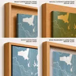 Strip below poster sky blue map of Srinagar