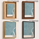 Strip below poster sky blue map of Varanasi