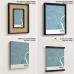 Strip below poster sky blue map of Varanasi