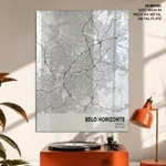 Strip below poster white map of Belo Horizonte