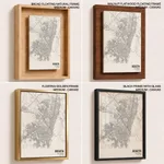 Strip below poster white map of Bogota