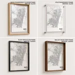 Strip below poster white map of Bogota
