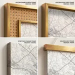 Strip below poster white map of Bogota