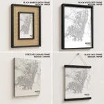 Strip below poster white map of Bogota