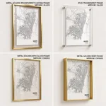 Strip below poster white map of Bogota