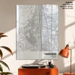 Strip below poster white map of Faridabad