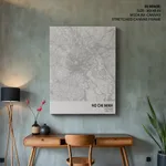 Strip below poster white map of Ho Chi Minh