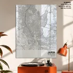 Strip below poster white map of Jaipur