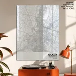 Strip below poster white map of Kolkata