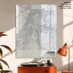 Strip below poster white map of Lahore