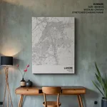 Strip below poster white map of Lahore
