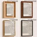 Strip below poster white map of Los Angeles