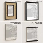Strip below poster white map of Los Angeles