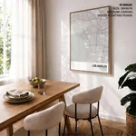 Strip below poster white map of Los Angeles